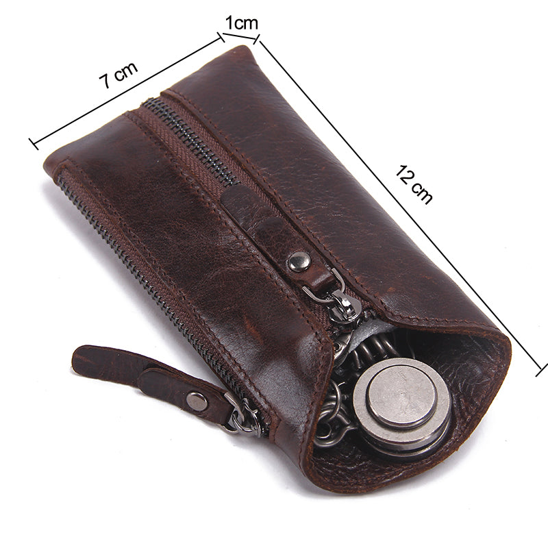 Genuine Leather Vintage Men's Keychain Holder Wallets