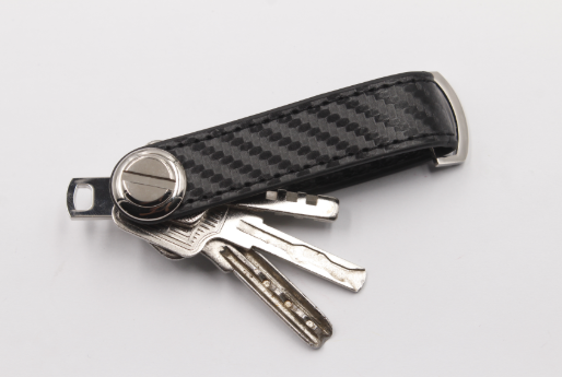 Black Carbon Fiber Effect Leather Key Organiser