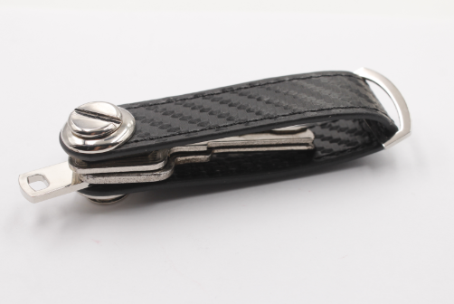 Black Carbon Fiber Effect Leather Key Organiser