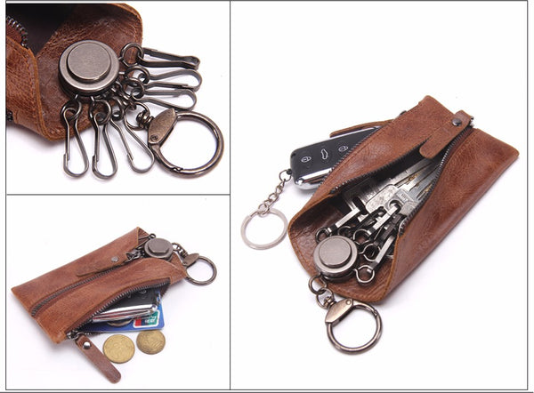 Vintage Genuine Leather Key Wallet