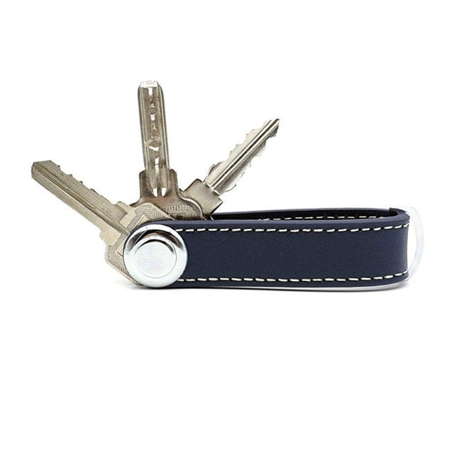 Classic Leather Compact Key Organiser from Keyrevamp - Blue