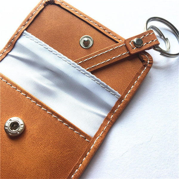 Leather Signal Blocking RFID Pouch